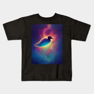 Duck swimming in space Kids T-Shirt